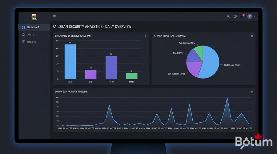 fail2ban statistics dashboard graphs bans per day service IP country breakdown