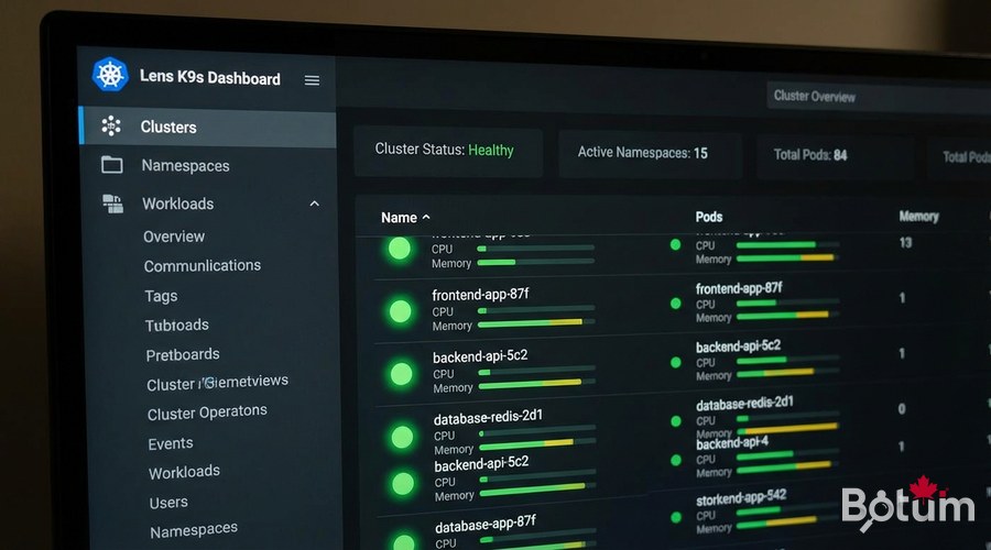 Dashboard Kubernetes pods running statut vert déploiements services namespace grafana