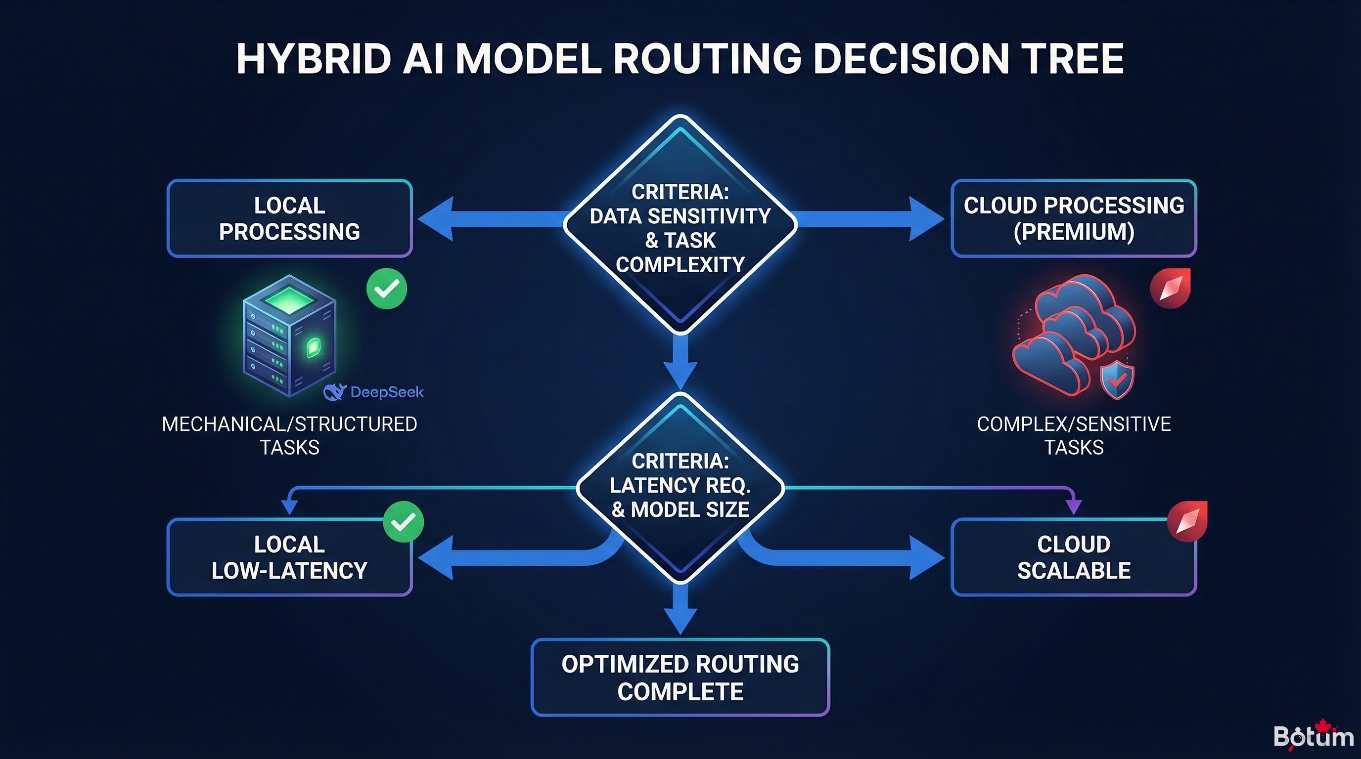 Routing hybride local vs cloud — arbre de décision