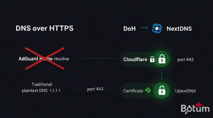 DNS over HTTPS — encrypted architecture