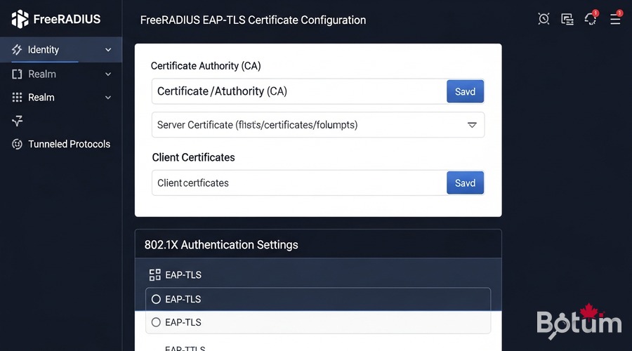 EAP-TLS configuration in FreeRADIUS on OPNsense — X.509 certificates and EAP authentication methods