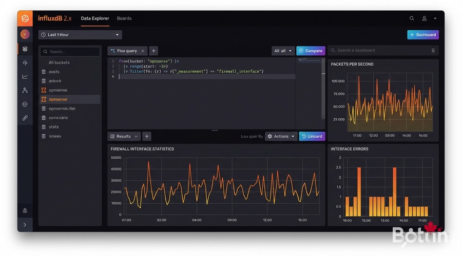 InfluxDB 2.x interface web OPNsense bucket