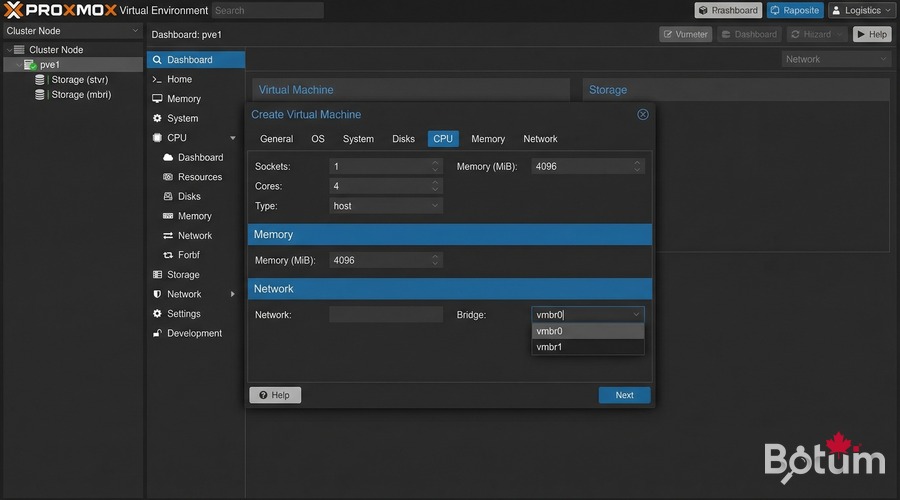 Création VM Proxmox