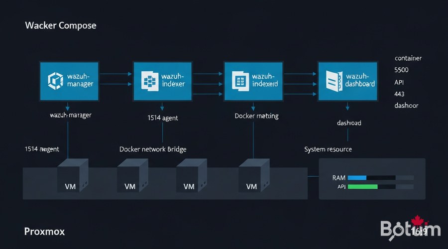 Architecture Docker Wazuh sur Proxmox