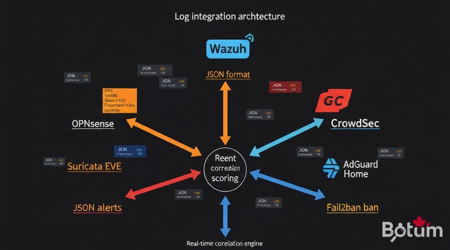 Intégration logs Suricata CrowdSec AdGuard Wazuh