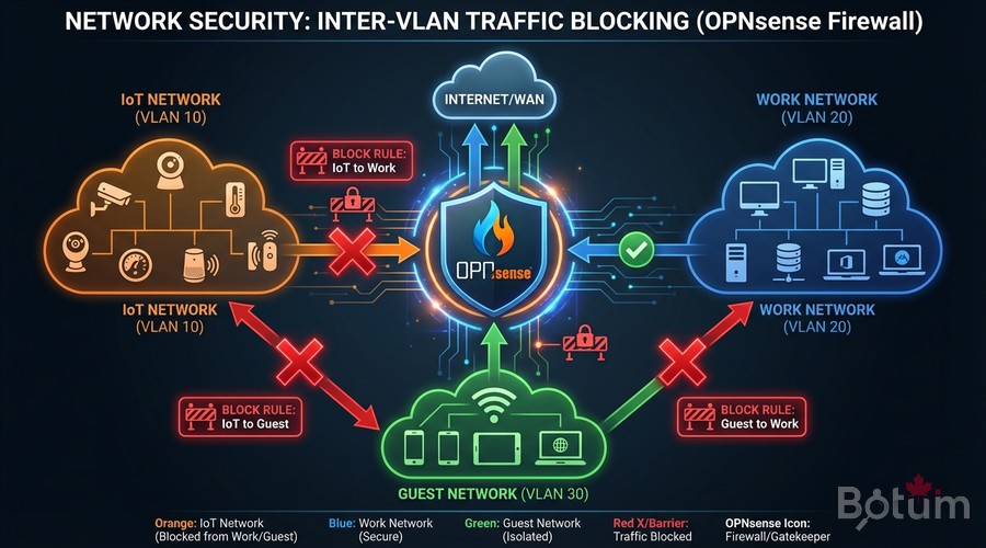 OPNsense firewall rules for WiFi VLAN isolation between SSIDs