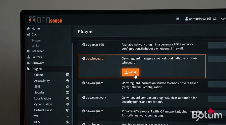 WireGuard plugin installation in OPNsense