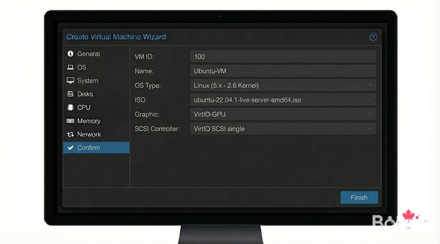 Création d'une VM dans Proxmox