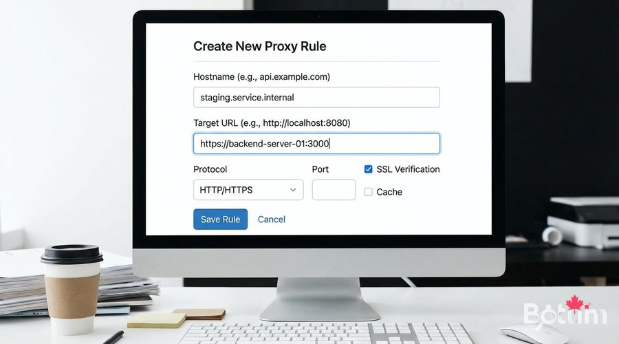 Creating a proxy rule in Zoraxy